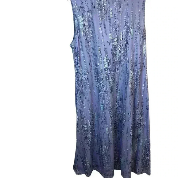 Noracora Womens XXL Purple Bubble Print Maxi Dress Jersey Knit Sleeveless - Picture 2 of 5